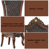 Picardy Honey Oak & PU Side Chair  (Set of 2) - Ornate Home