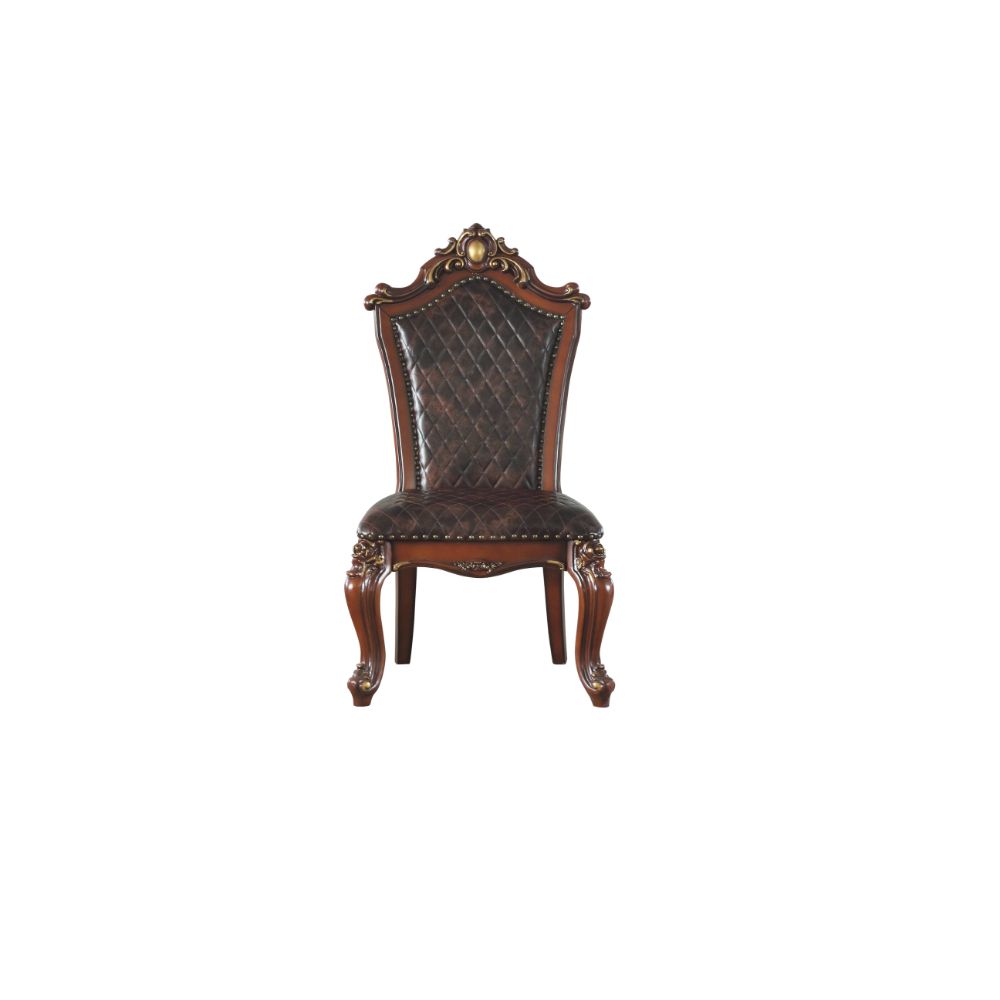 Picardy Honey Oak & PU Side Chair  (Set of 2) - Ornate Home