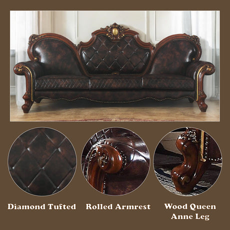 Picardy Oversized Sofa W/5 Pillows - Ornate Home