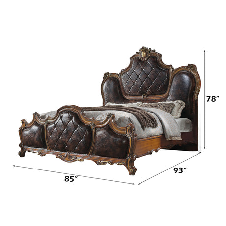 Picardy PU & Cherry Oak California King Bed - Ornate Home