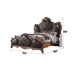 Picardy PU & Cherry Oak Queen Bed - Ornate Home