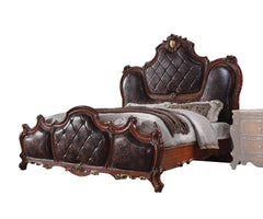 Picardy PU & Honey Oak Eastern King Bed - Ornate Home