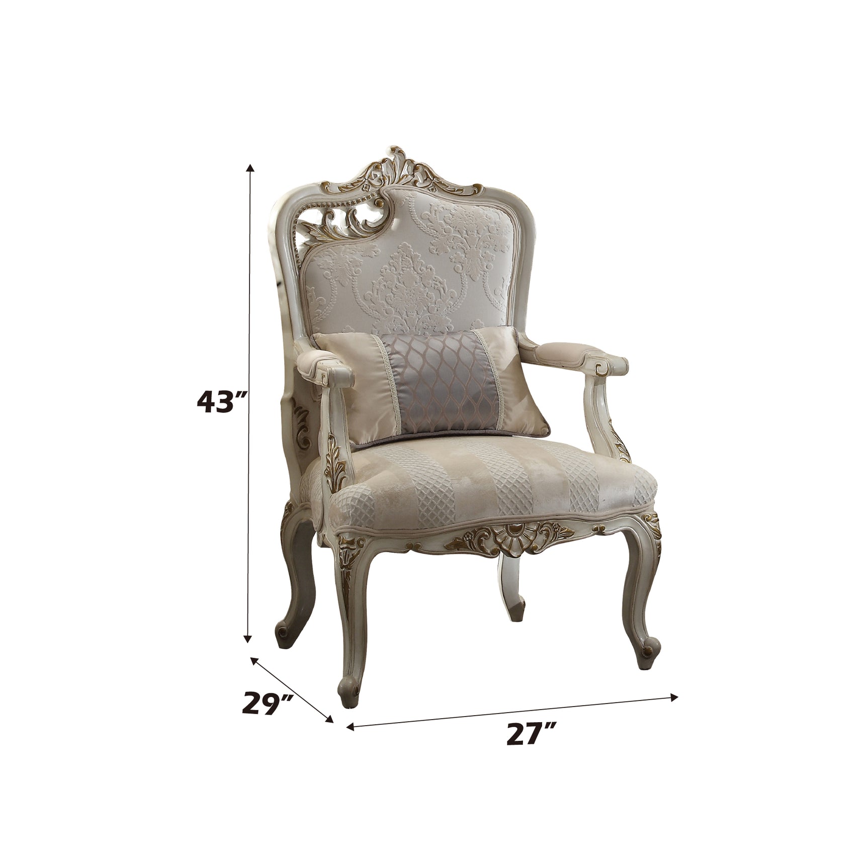 Picardy Pearl Chair w/ Pillow (Left Facing Leaf) - Ornate Home