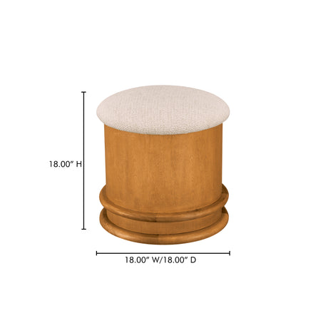 Piccolo Flecked Oatmeal/Brown Storage Stool - Ornate Home