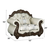 Pierce Beige & Cherry Chair W/Pillow - Ornate Home