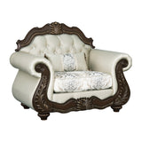 Pierce Beige & Cherry Chair W/Pillow - Ornate Home