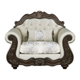 Pierce Beige & Cherry Chair W/Pillow - Ornate Home