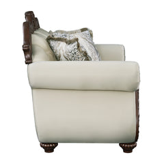 Pierce Beige & Cherry Loveseat W/3 Pillows - Ornate Home