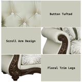 Pierce Beige & Cherry Sofa W/5 Pillows - Ornate Home