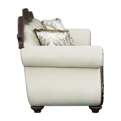 Pierce Beige & Cherry Sofa W/5 Pillows - Ornate Home