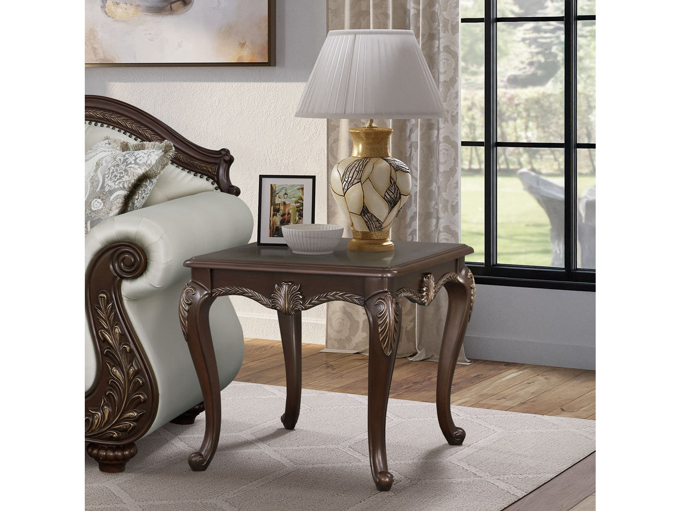 Pierce Cherry End Table - Ornate Home