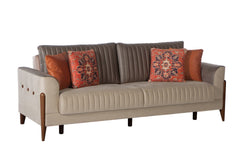 Piero Beige/Orange Living Room Set - Ornate Home