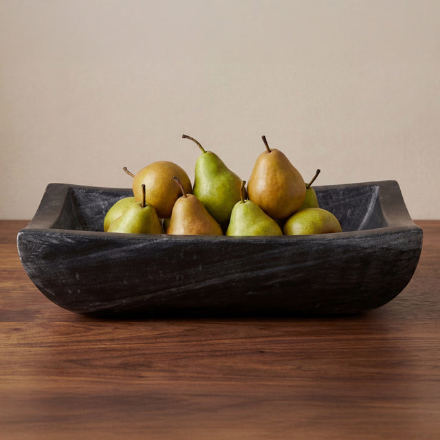 Piero Black Basin Marble Bowl - Ornate Home
