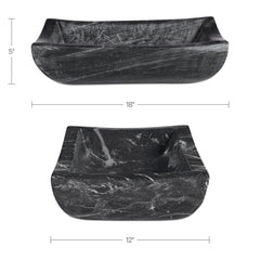 Piero Black Basin Marble Bowl - Ornate Home