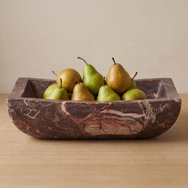 Piero Deep Red Marble Basin - Ornate Home
