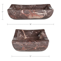 Piero Deep Red Marble Basin - Ornate Home