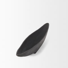 Piero Matte Black Large Metal Decorative Bowl
