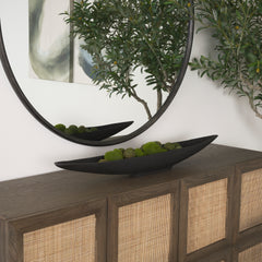 Piero Matte Black Large Metal Decorative Bowl