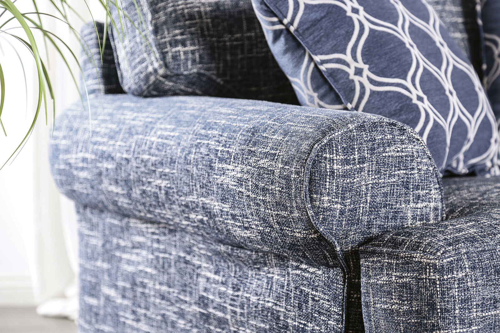 Pierpont Blue Fabric Sofa - Thumbnail 5