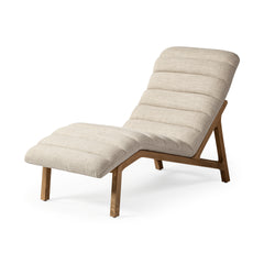 Pierre Beige Fabric Upholstered Armless Chaise Lounge Chair - Ornate Home