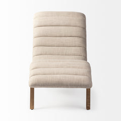 Pierre Beige Fabric Upholstered Armless Chaise Lounge Chair - Ornate Home