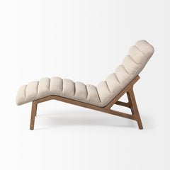 Pierre Beige Fabric Upholstered Armless Chaise Lounge Chair - Ornate Home