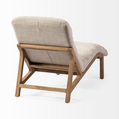 Pierre Beige Fabric Upholstered Armless Chaise Lounge Chair - Ornate Home