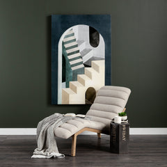 Pierre Beige Fabric Upholstered Armless Chaise Lounge Chair - Ornate Home