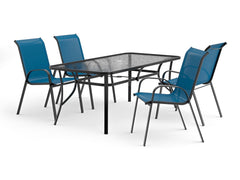 Pierro Blue 5 Pc. Outdoor Dining Set - Ornate Home