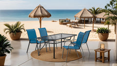 Pierro Blue 5 Pc. Outdoor Dining Set - Ornate Home