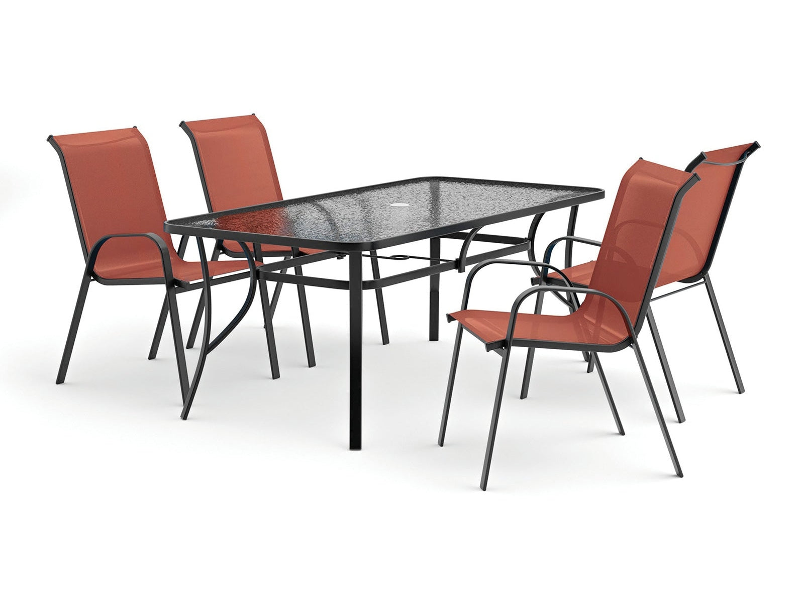 Pierro Red 5 Pc. Outdoor Dining Set - Ornate Home