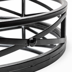 Piers Black Metal Mirrored Round Trays (Set of 2)