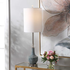 Piers Mottled Blue Buffet Lamp - Ornate Home