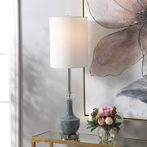 Piers Mottled Blue Buffet Lamp - Ornate Home