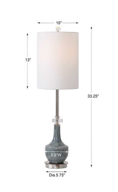 Piers Mottled Blue Buffet Lamp - Ornate Home