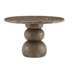 Pietra Dark Emperador Marble Indoor Outdoor Patio Round Dining Table - Ornate Home