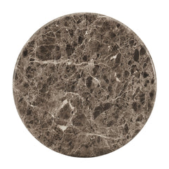 Pietra Dark Emperador Marble Indoor Outdoor Patio Round Side Table - Ornate Home