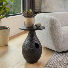 Piho Black Side Table - Ornate Home