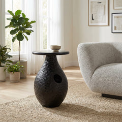Piho Black Side Table - Ornate Home