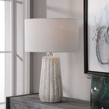 Pikes Stone-Ivory Brown/White Table Lamp - Ornate Home
