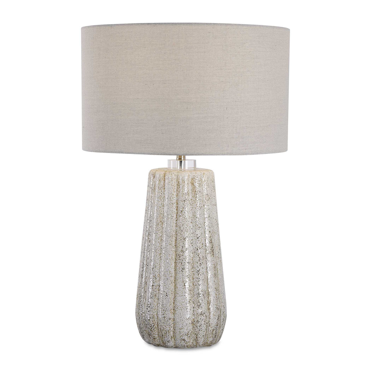Pikes Stone-Ivory Brown/White Table Lamp - Ornate Home