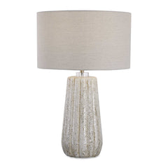 Pikes Stone-Ivory Brown/White Table Lamp - Ornate Home