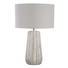 Pikes Stone-Ivory Brown/White Table Lamp - Ornate Home