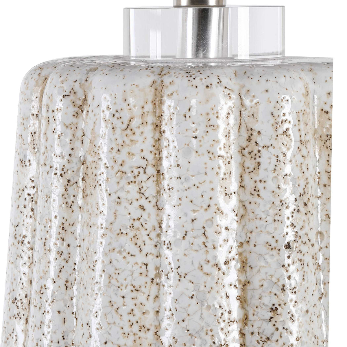 Pikes Stone-Ivory Brown/White Table Lamp - Ornate Home