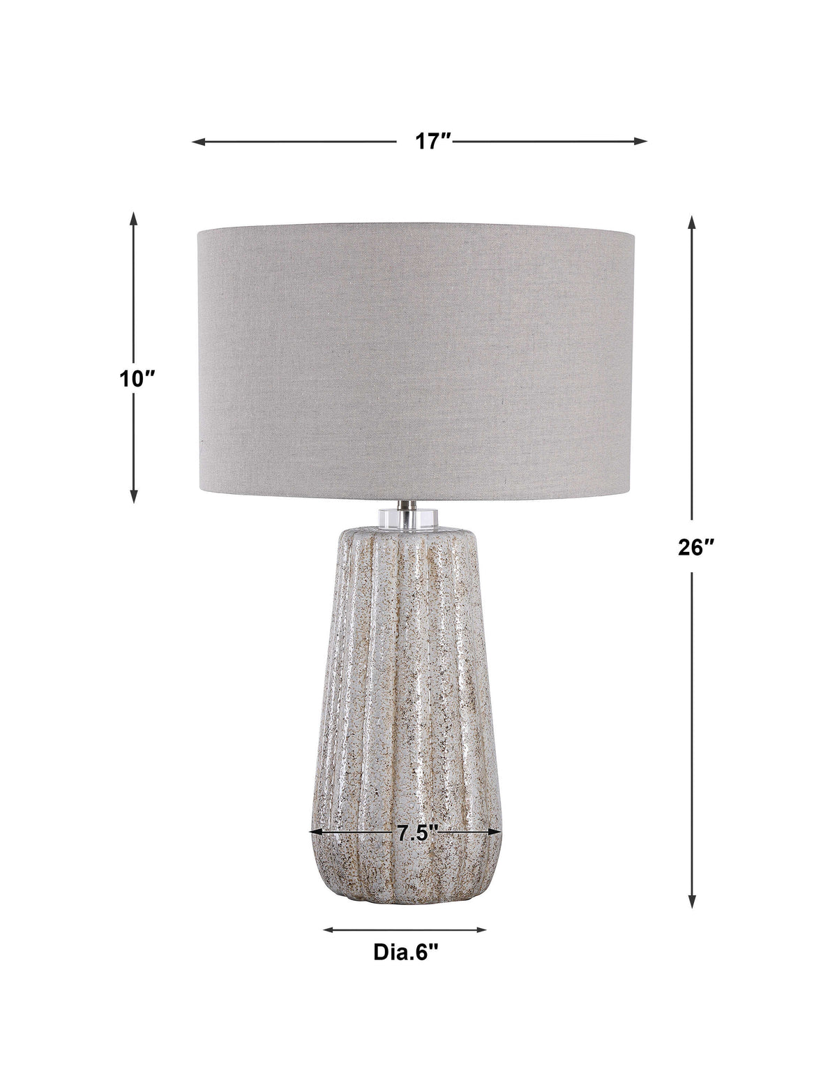 Pikes Stone-Ivory Brown/White Table Lamp - Ornate Home
