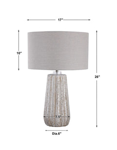 Pikes Stone-Ivory Brown/White Table Lamp - Ornate Home