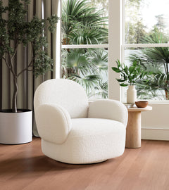 Pilka White Swivel Chair - Ornate Home