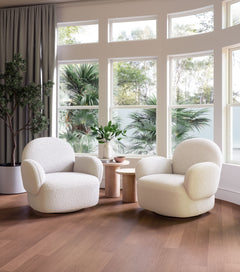 Pilka White Swivel Chair - Ornate Home