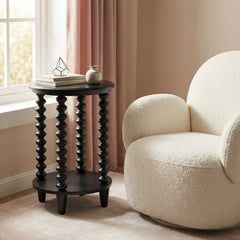Pilka White Swivel Chair - Ornate Home