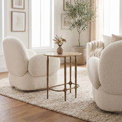 Pilka White Swivel Chair - Ornate Home